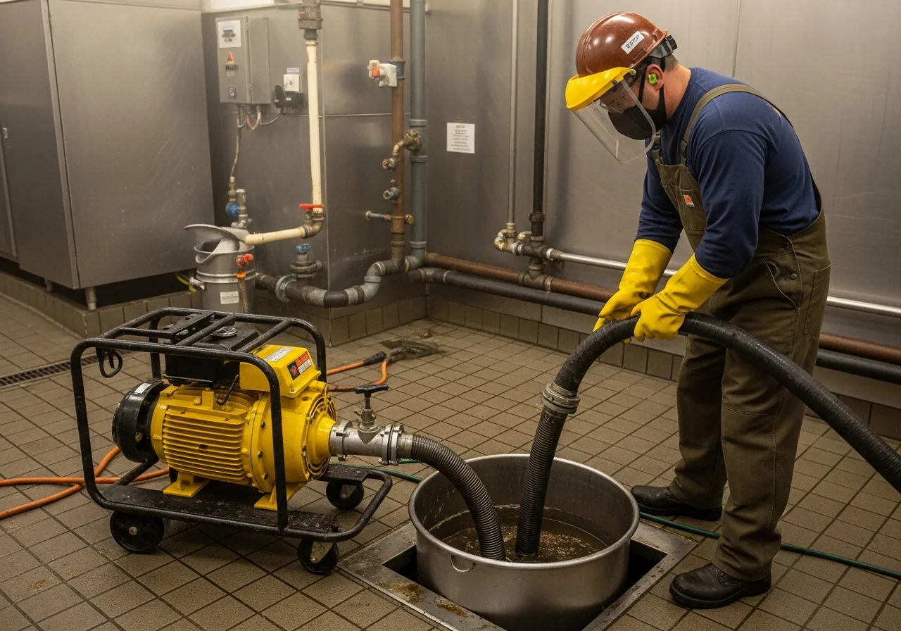 Grease trap service technician